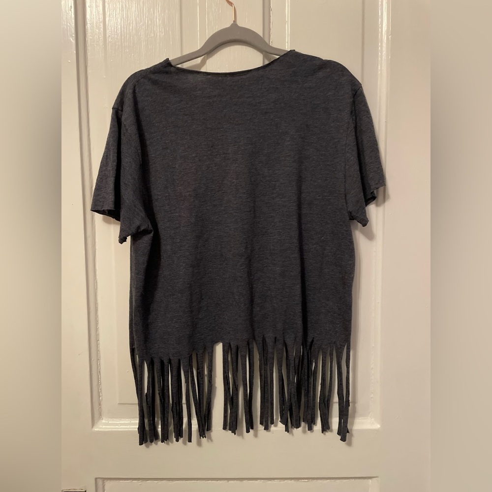 2 for $6 Distressed T-shirt with Fringe - Picture 5 of 5